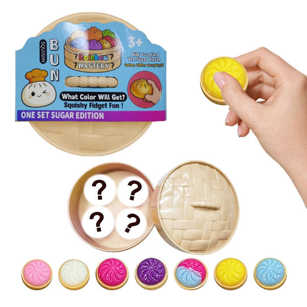 4 stk. Steamer Dumpling Squishy Sæt Søde Simulations Stressaflastende Blind Box Legetøj
