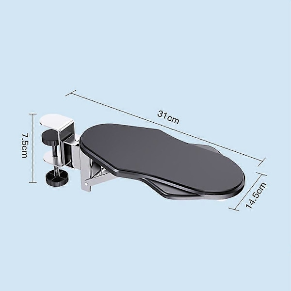 Ergonomiskt armstöd, utdragbart, 90° vikbart, 180° roterbart, svart