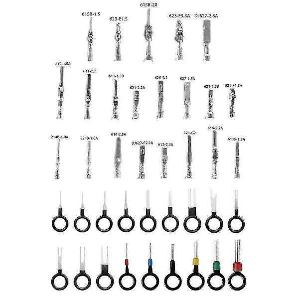 340 stk. 1/1,5/1,8/2,2/2,8/3,5 mm Terminal Pins Ledningsnet Stik Han & Hun Bil Elektrisk Stik Kit Biltråd
