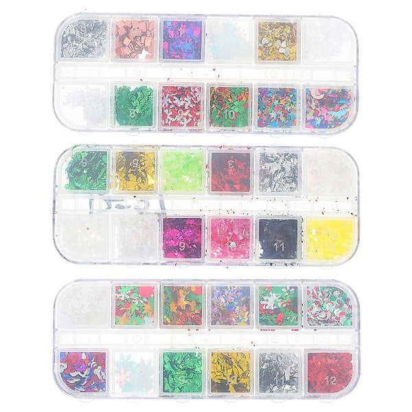 3 stk. Neglekunst Glitter