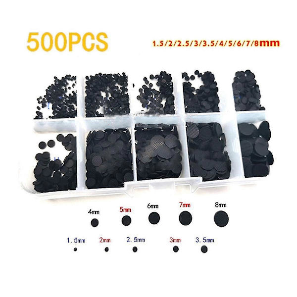 500 st/ask 1,5-8 mm Olika Storlekar Ledande Gummidynor Tangentbord Reparationskit för IR-Fjärrkontroll Ledande Gummi