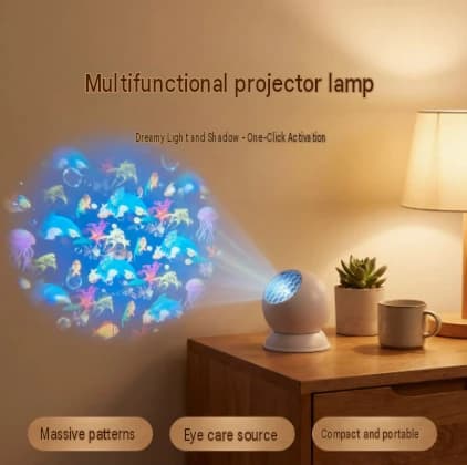 Havmønster Projektorlampe, Dynamisk Roterende Lys til Jule Snefnug Baggrund Væg Stemningsbelysning Ocean-themed