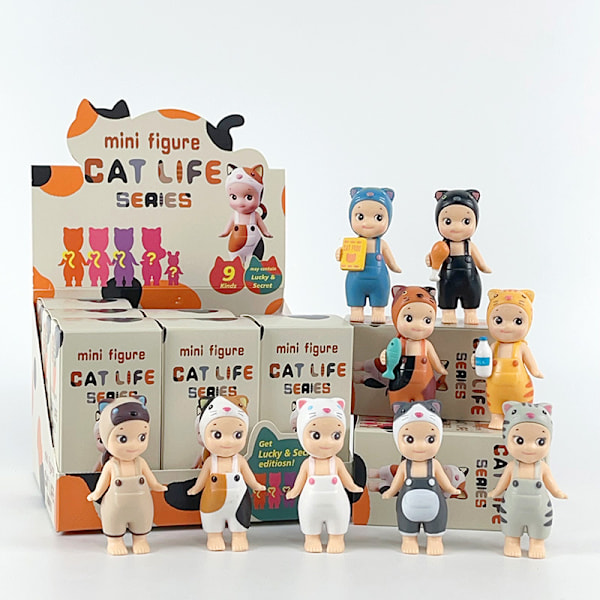 9-osainen Sunny Angel Papa Meow Meow Daily Combination Set Kissanukke Käsintehtyjä Koristeita Luovia Lahjoja
