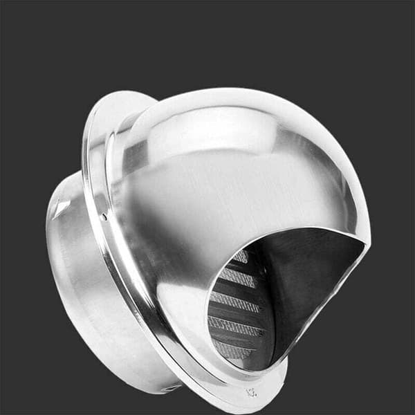 Rund ventilator med rustfritt stålrist, rund rist ventilasjonsdeksel, veggmontert avtrekksventil, 100 mm luftventiler