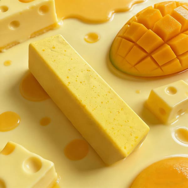 Superfuktig Mango Ostebar Squishy, Sakte Rebound Simulering Stresslindrende Klemme Fidget Leketøy 3pcs