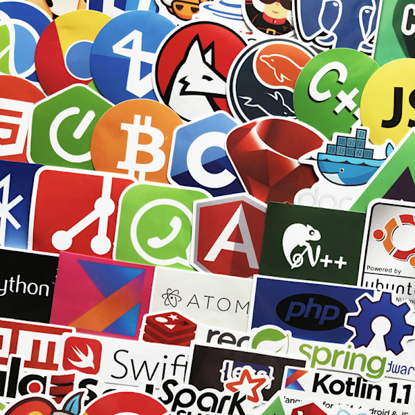 Programmer klistremerker programmeringsspråk programvare logo datamaskin bærbar PC personlige klistremerker bagasje klistremerker