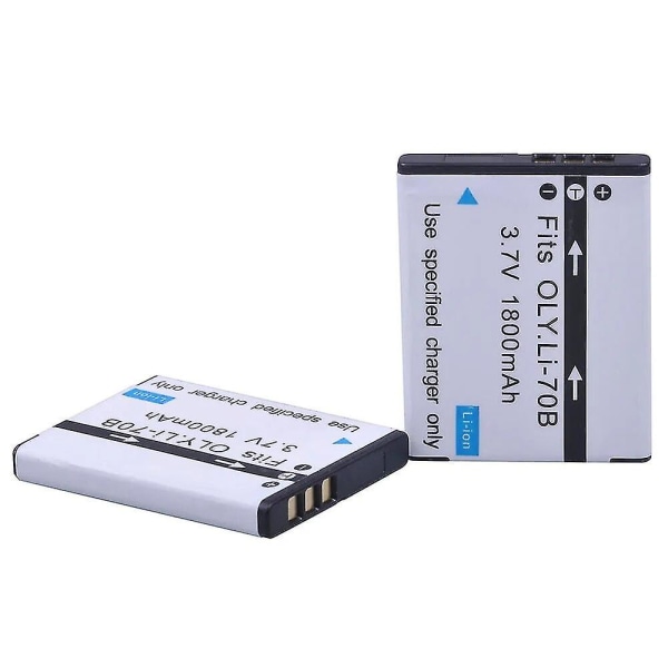 2 stk 1800mah Li-70b Li 70b batteri + dobbelt usb-oplader kompatibel Olympus Fe-4020 Fe-4040 Fe4020 Fe4040 D705 Fe5040 D-705 D-710 Vg-110