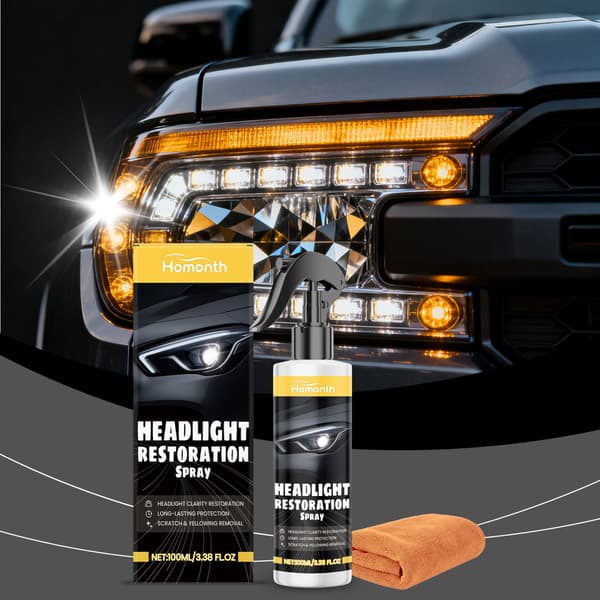 Forlygte Restaureringsspray Kit, 100ml - Professionel Ridse- og Oxidfjerner med Klud