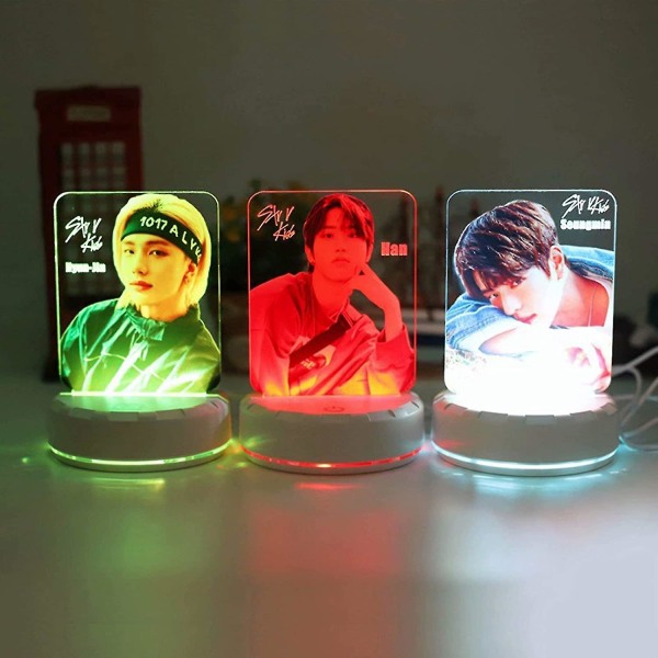 Kpop Stray Kids Night Light Felix Bangchan Hyunjin värikäs akryyli led yöpöytälamppu