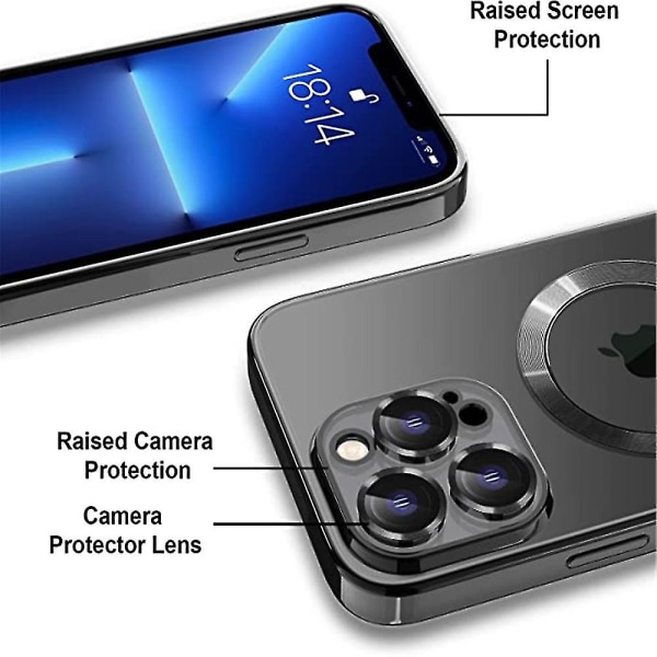 Jaster Luxury läpinäkyvä magneetti Magsafe langattomalle case iPhonelle 14 13 12 11 Promax läpinäkyvä cover