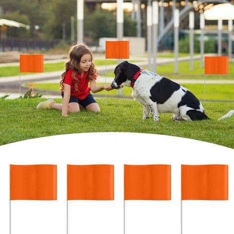 Plæneafmærkningsflag. 100 stk. orange flag til plæneafmærkning