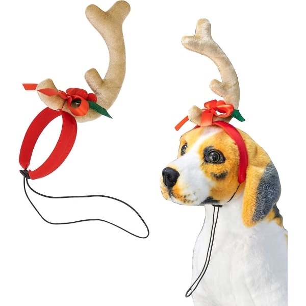 Hundhorn Pannband Renhorn Headpiece Jul Hund Dräkt Tillbehör Huvudbonader Husdjur Dräkt
