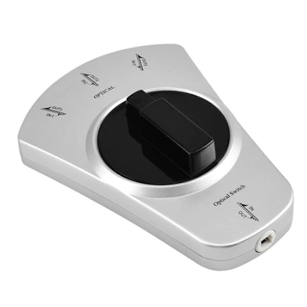 1 til 3 Digital Audio Optisk Fiberkabel Toslink 3-veis Velgerbryter Splitter Adapter for DVD CD