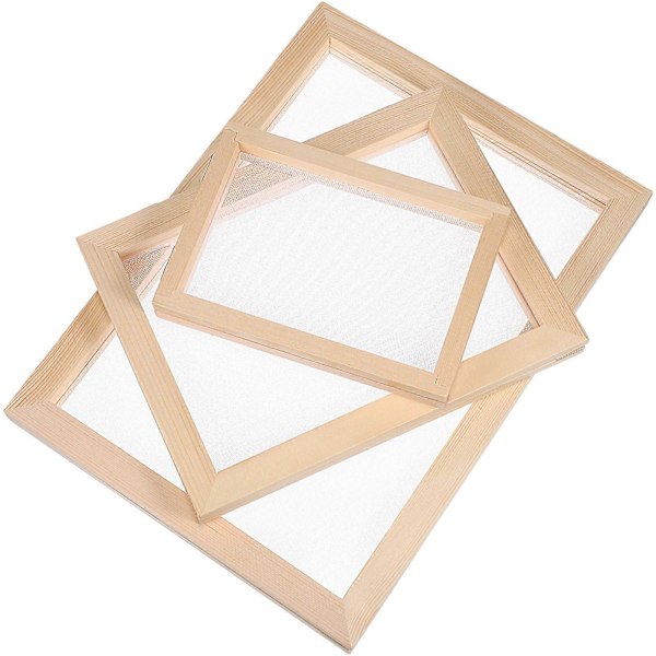 3 st Papperstillverkningsramar Papperstillverkningssilar Träram Papperstillverkningsform Papperstillverkningsmaterial