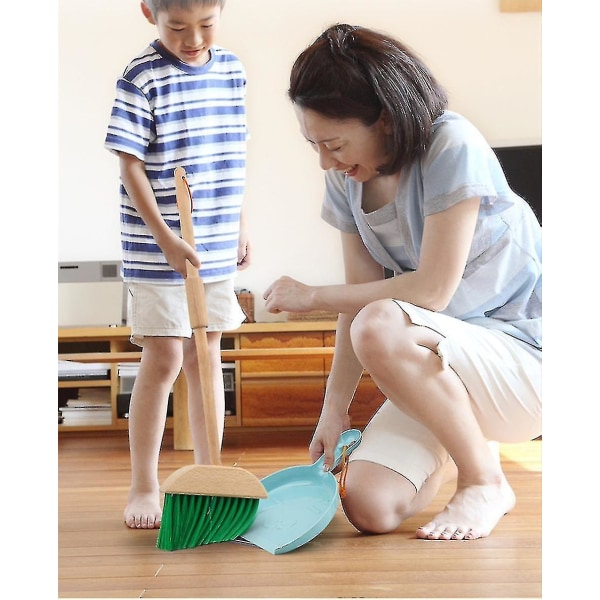 Rengøringslegetøj til børn 6-delt sæt - Aftageligt trælegetøjsrengøringssæt