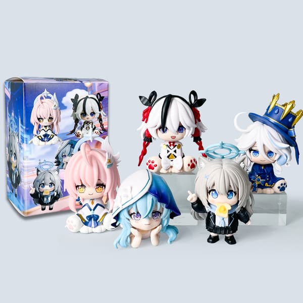 Genshin Impact Furina Wuthering Waves Shorekeeper Q Version Siddende Figur Anime Spil Skrivebordsdekoration Samlermodel E