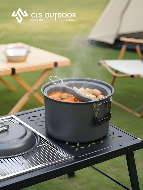 6,5L Stor Kapacitet Dubbelfack Ångbricka, Rymdgrå Non-Stick Matångplatta