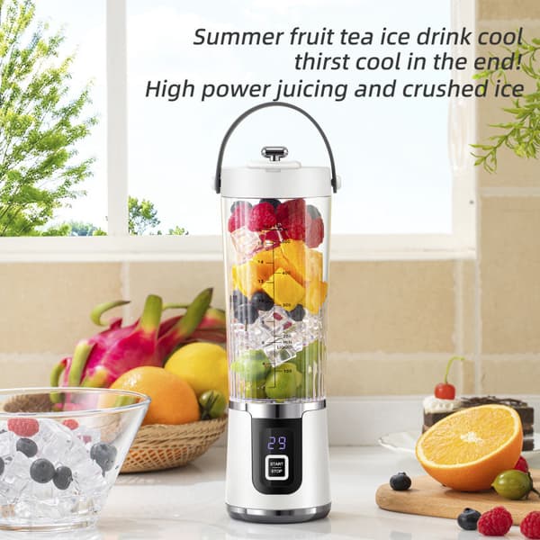 Bærbar ledningsfri blender med LED-display og 600 ml kapacitet