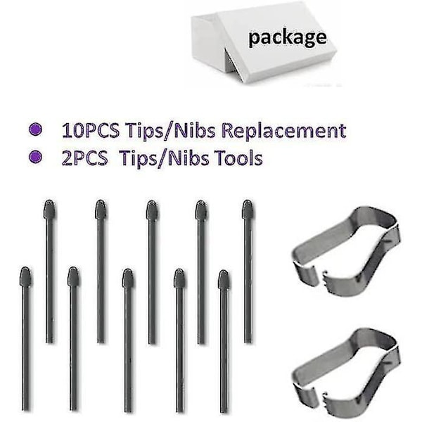 10 kpl kynän kärkiä/kärkiä Boox Pen2 Pro-, Tab X-, Max Lumi2-, Note Air2-, Note Air2 Plus-, Nova Air C -kynään (10 kpl kärkiä/musta)