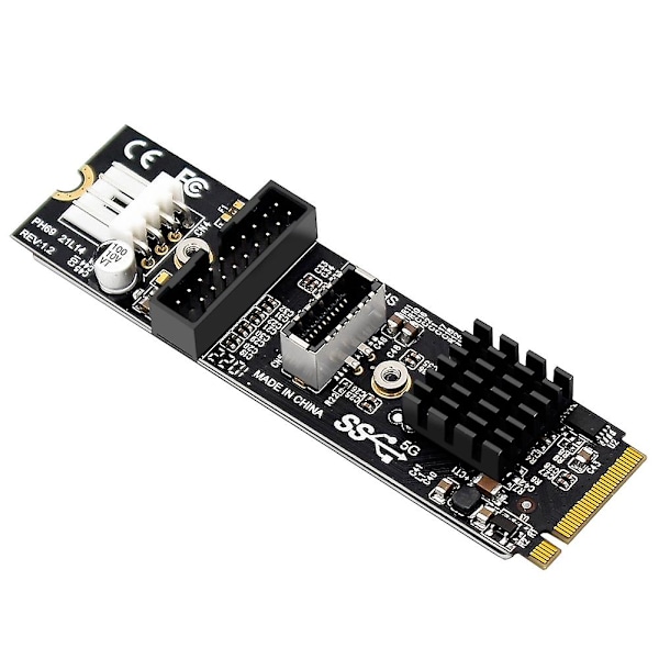 Ph69 M.2 M Key Pcie Till Usb 3.1 Front Expansionskort 5gb Typ C+19/20pin Adapter Expansionskort Med