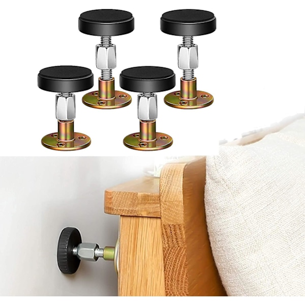 Adjustable Threaded Bed Frame Anti-shake Tool, Headboard Stoppers,4pcs