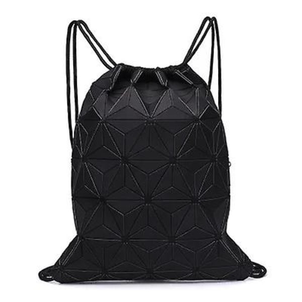 Nya ryggsäckar med dragsko för kvinnor Holografisk väska Kvinna Lysande geometrisk ryggsäck för tonårsflickor Skolväska Beach Bao Bag