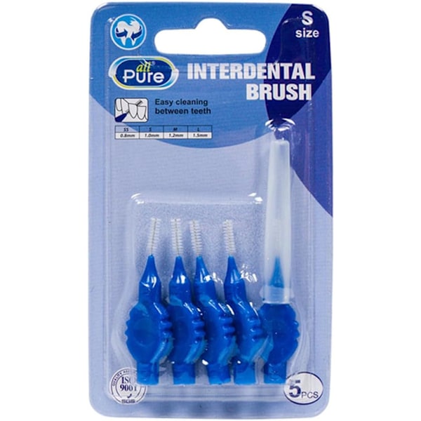 10-pack interdentalborstar med lock för rengöring av tandställning, liten storlek 1,0 mm för att ta bort matrester och plack mellan tänderna