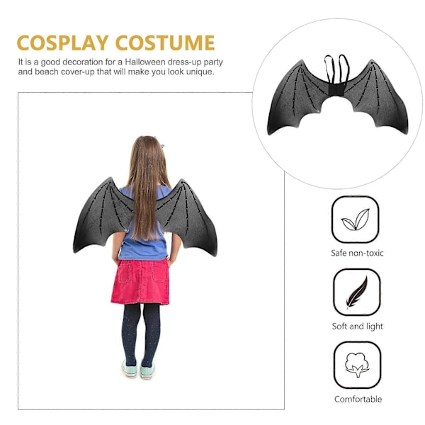 Svarta Accessoarer Kvinnor Fladdermusvingar Cosplay Vampyr Fladdermusvinge Husdjur Fladdermusvingar Vuxen Fladdermusvinge Låtsaslek