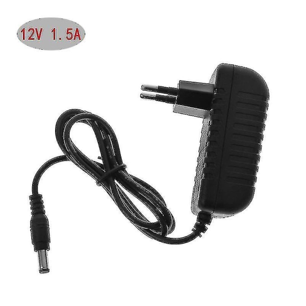 Konverteradapter DC 12V 1.5A Strømforsyning Vegglader For 5.5x2.5mm