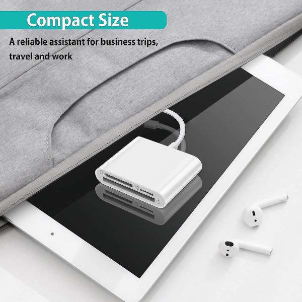 Cf Sd Tf Lightning-kortleseradapter for Apple - Høyhastighets dataoverføring
