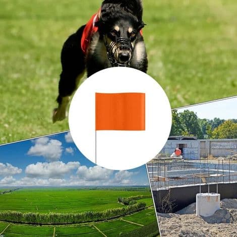 Plæneafmærkningsflag. 100 stk. orange flag til plæneafmærkning