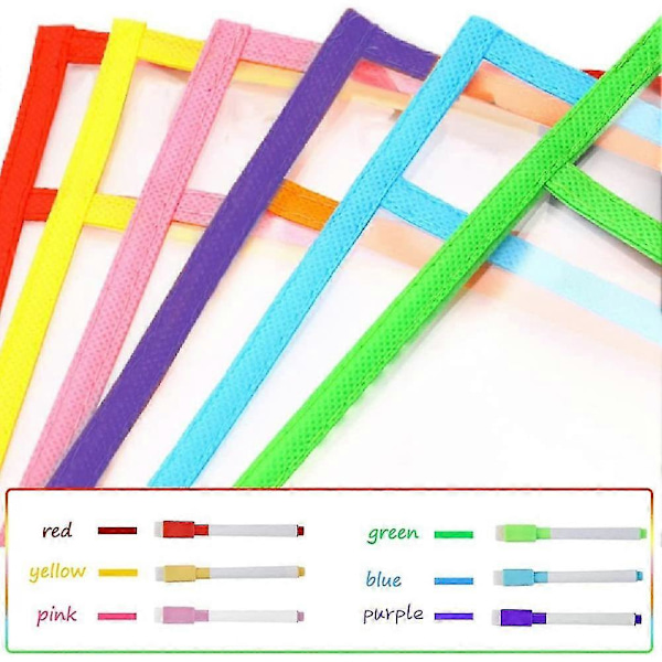 Genanvendelige Tørre Viskerlommer, 6 Pak Genanvendelige Tørre Viskerlommer, Assorterede Farver Arkbeskytter, Tør