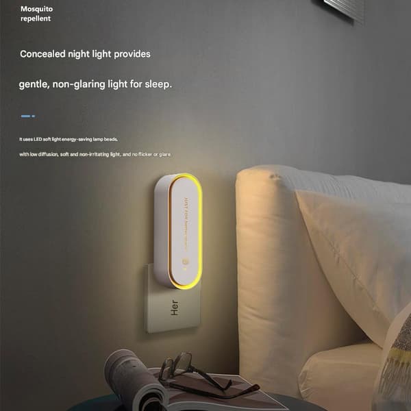 2-i-1 Myggavvisende Nattlys, Søvnvennlig LED-lampe