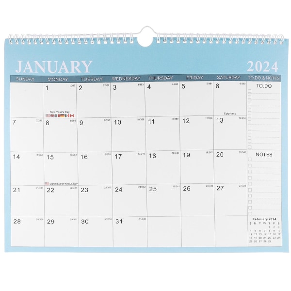 Vægkalender Engelsk kalender Desktop 2024-2025 Kalender Dekorativ vægkalender til hjemmekontor