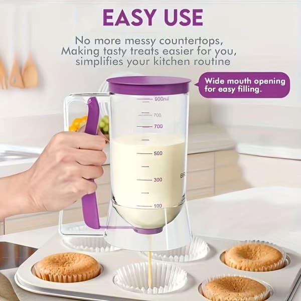 Håndholdt røreseparator, praktisk måledispenser for hjemmebaking Purple