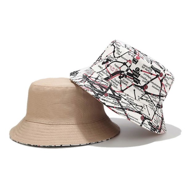 AVEKI Unisex Trykt Dobbeltsidig Reversibel Bucket Hat