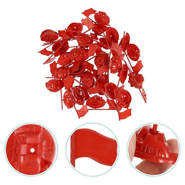 50-pack Plast Röd Flagga