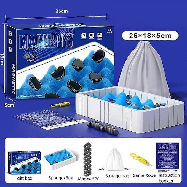 Magnetiskt Schackspel, Magnetiska Stenar Spel, Magnetisk Stenspel, Magnet Brädspel, Bordsspel med Magnet, Familjespel