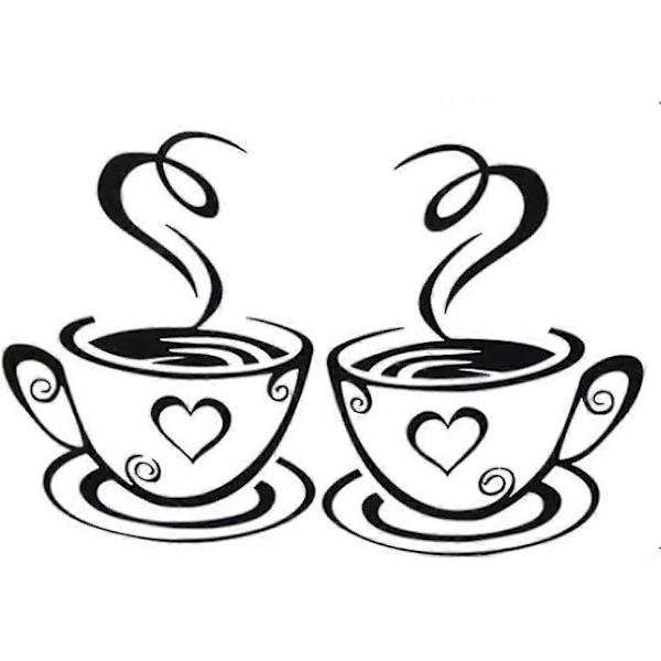 Kaffekopp Kökskonst Väggdekaler För Heminredning Avtagbara Väggdekaler Vinyl DIY Kaffekopp Design Dekaler Vägg Hemdekaler (c1)