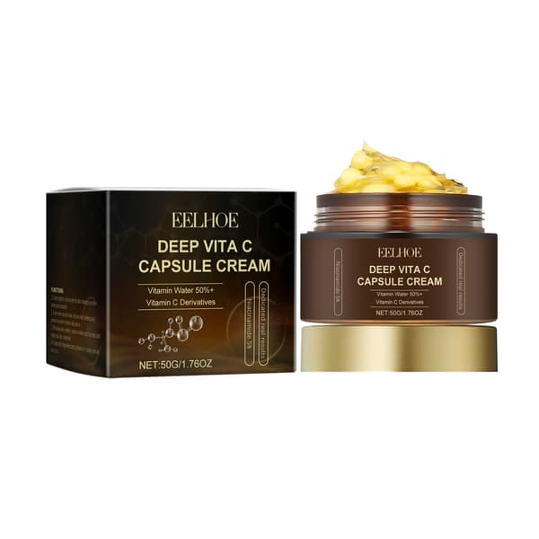 Deep Vita C kapselkrem, lysnende og antialdrende vitamin C ansiktskrem, 50g
