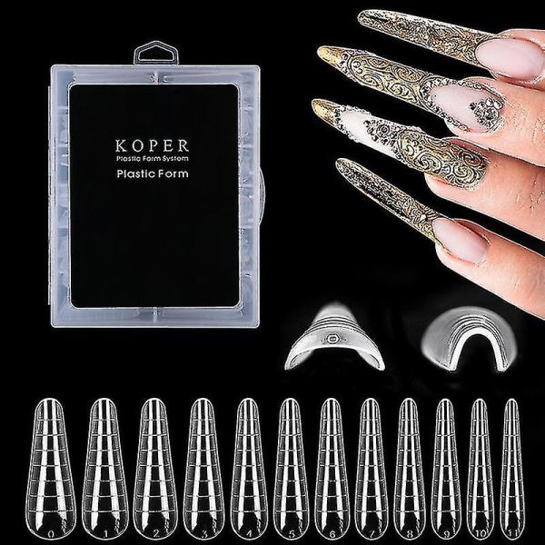 120 stk Dual System Nail Forms Poly Uv Gel Finger Extension Kunstig Manicure