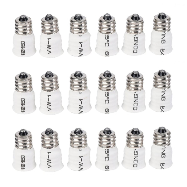 18-pack E12 To E14 White Bulb Converter Led Light Holder Lamp Adapter Socket Changer High Quality-meini