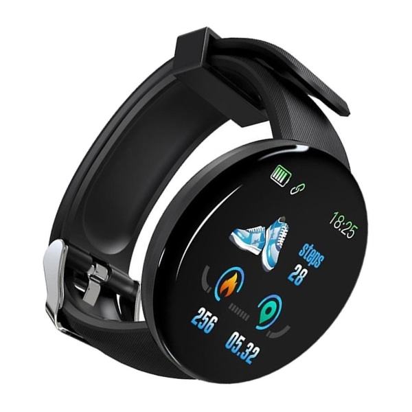 D18 Bluetooth Smart Watchband Fitness Sport Tracker Vattentät Unisex Svart