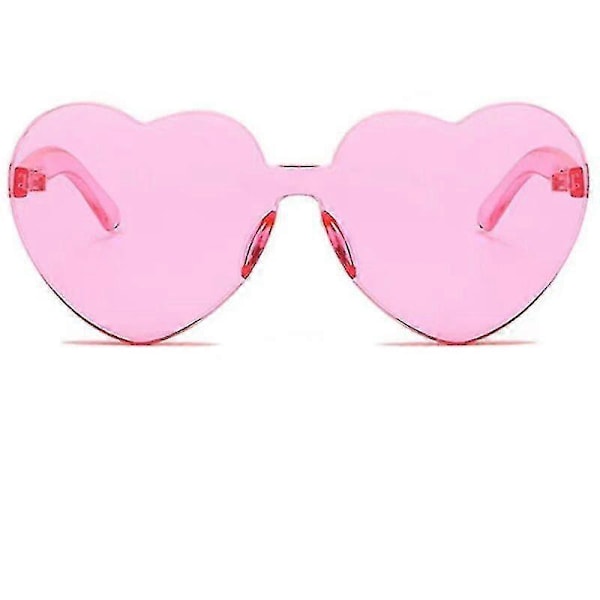 Peach Heart Solglasögon Kärlekssolglasögon Jelly Färg Ramlös Hjärta Sammanfogade Glas Bländande Färgade Glasögon (rosa (fläck))