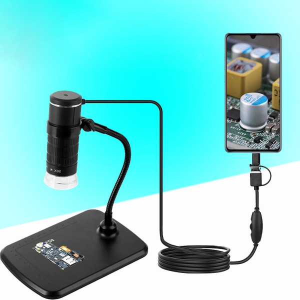 Usb Digital Mikroskop 8 Led M/ Sklisikker pute For Windows Smartphone-datamaskin