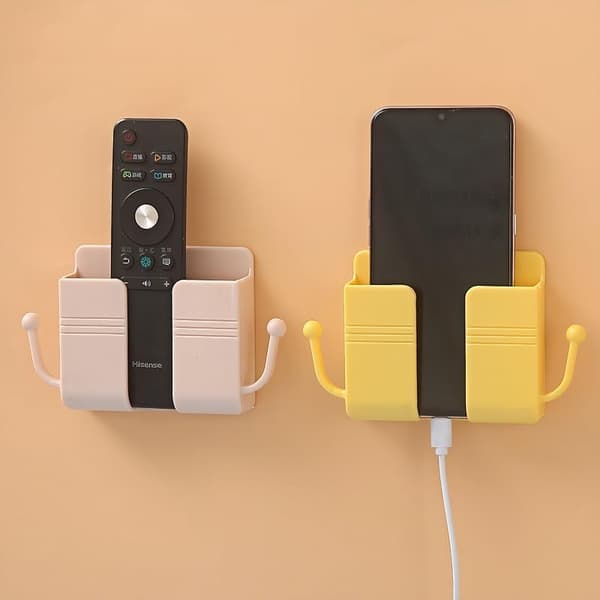 Väggmonterad telefonhållare, självhäftande, kontor (mörkgrön)