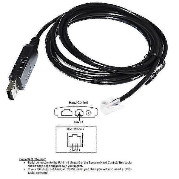 USB til RJ11 RJ12 6p4c Adapter Seriell Kontrollkabel EQMOD Kabel, 1,8m