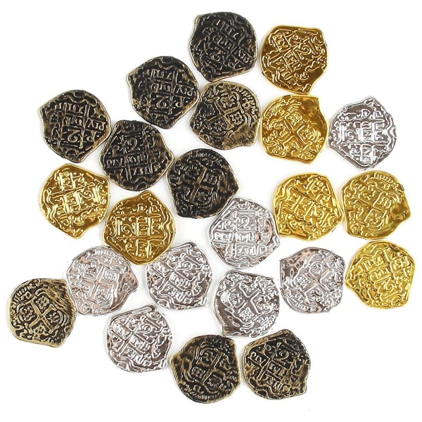 300 stk. Plast guldmønter Piratmønter Børn Legemønter til Piratfest Skattekiste Spil Token