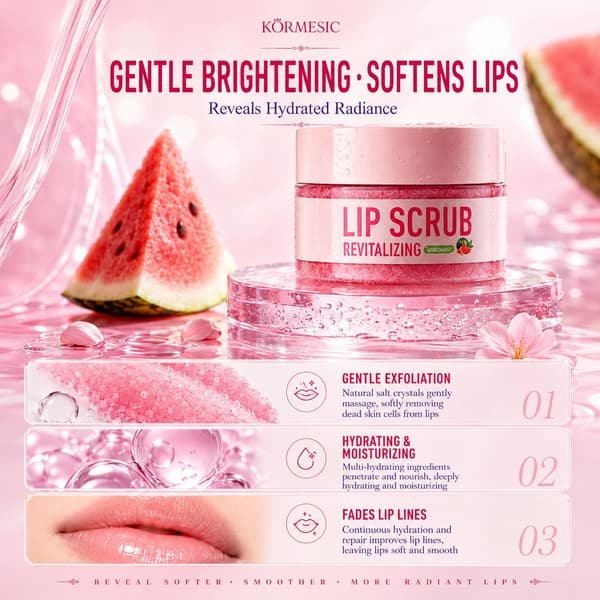 Læbescrub, skånsom eksfolierende læbepleje-balsam, nærende læbemaske 2pcs