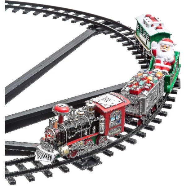 Zk-jultåg i mitten av julgranen 258051 Batteridrivet tåg, 33 ljus, julmelodi, juldekorationer The Train Will Green Crown XXL